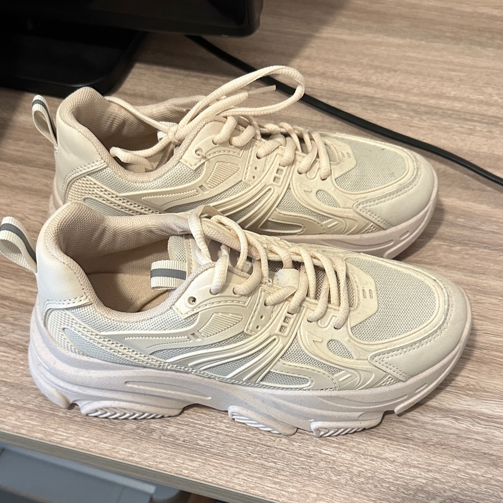 Madden Girl Cream Sneakers